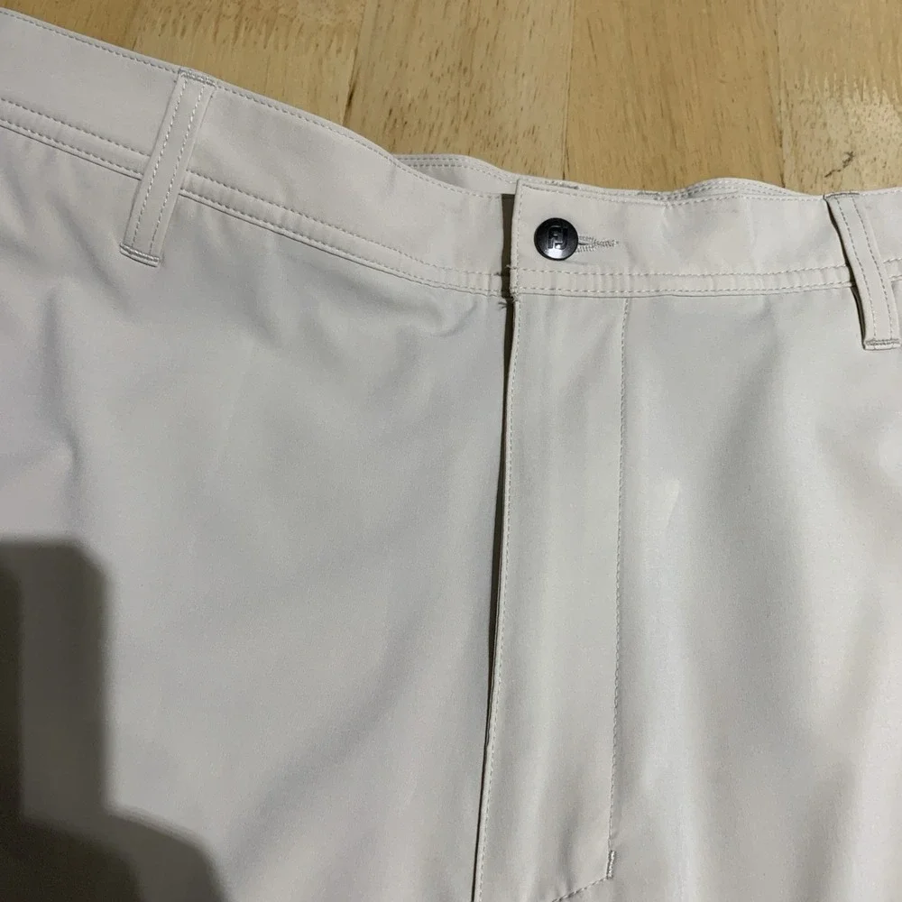 FootJoy FJ Mens‎ Casual Golf Shorts Size 38 Pockets Flat Front Stretch Beige